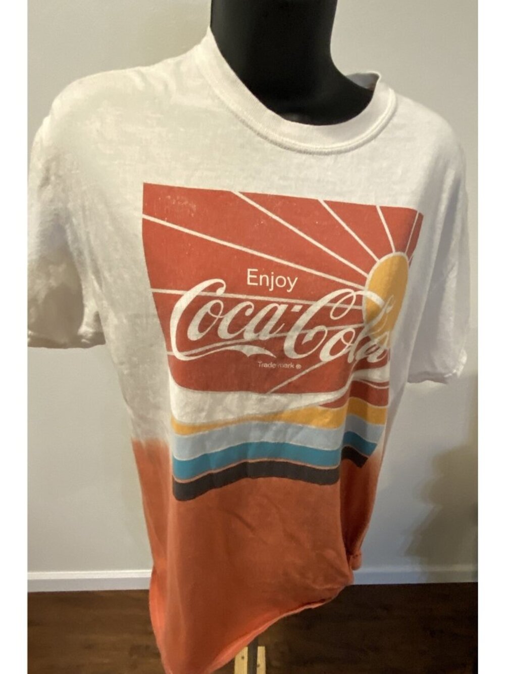 Coca Cola T Shirt Women Size Medium Coca Cola Logo Sunshine Fitted